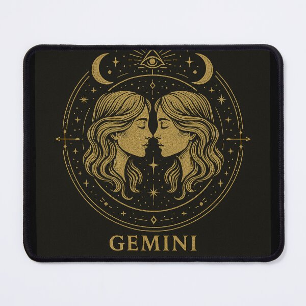 Item preview, Gemini Mystic Gold – Luxury Black & Gold Zodiac Twins Design designed and sold by Czerkiz.