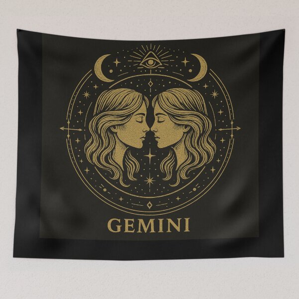 Item preview, Gemini Mystic Gold – Luxury Black & Gold Zodiac Twins Design designed and sold by Czerkiz.