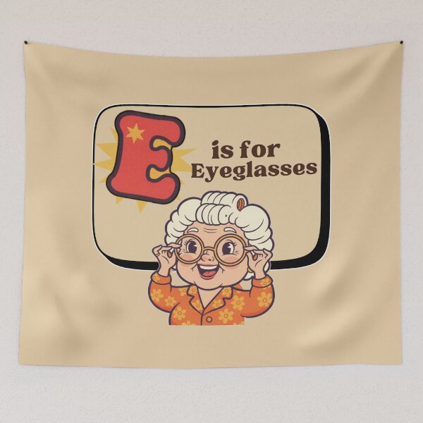 Item preview, The Senior Flashcard Series: Letter E is for Eyeglasses - Lost Eyeglasses – Retro Humor Collection designed and sold by Searching ideas.