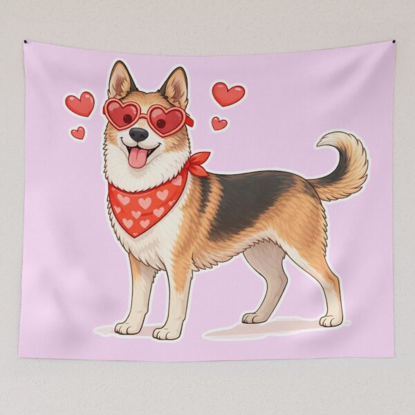 Item preview, Cute Smooth Collie in Love – Minimal Valentine Dog Illustration designed and sold by GoodyPaws.