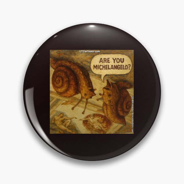 Item preview, Inquisitive Snail & Michelangelo Parody Cartoon – LT Cartoons designed and sold by Rick London Gifts.
