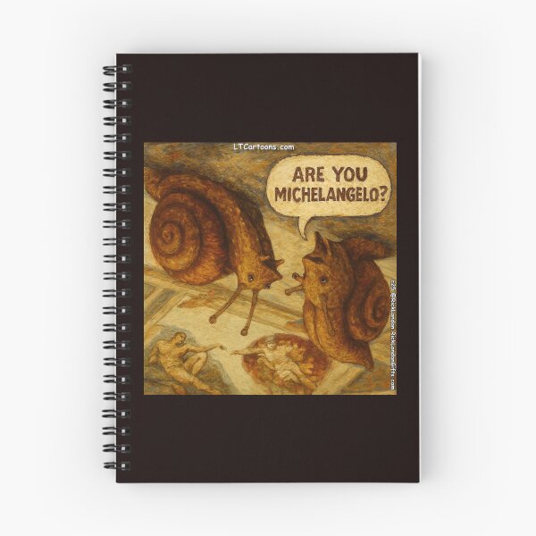 Item preview, Inquisitive Snail & Michelangelo Parody Cartoon – LT Cartoons designed and sold by Rick London Gifts.