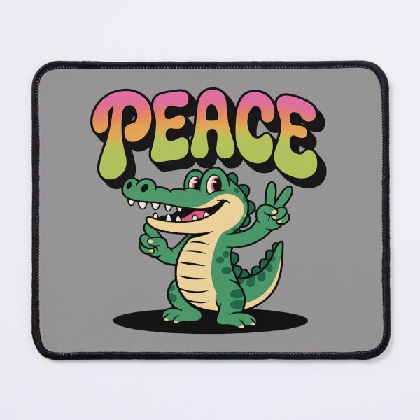 Item preview, Peace Alligator Retro Cartoon: Funny Alligator Animal T-Shirt designed and sold by Grang Art Artistic Designs.