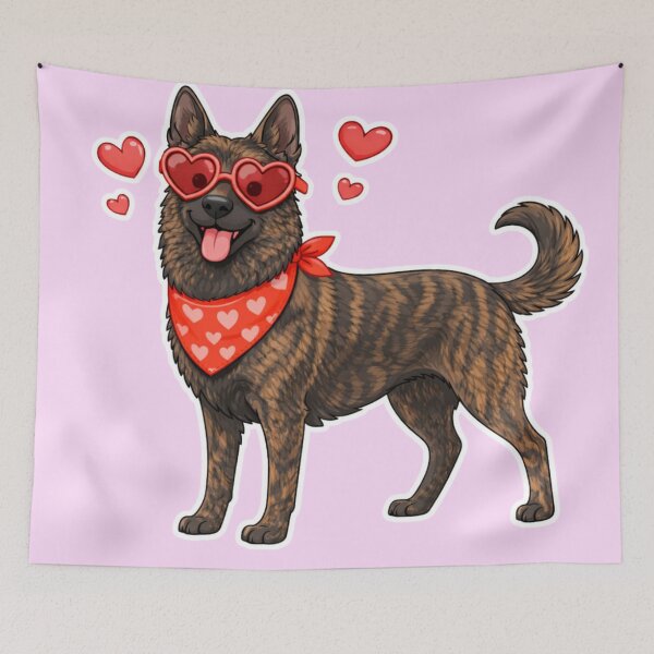 Item preview, Cute Dutch Shepherd in Love – Minimal Valentine Dog Illustration designed and sold by GoodyPaws.