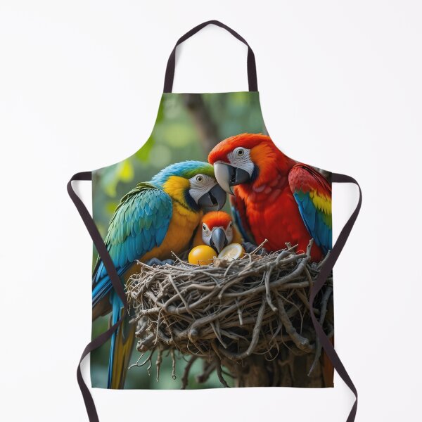 Item preview, Colorful Parrot Family Nest – Love, Care & Togetherness Nature Art” designed and sold by GeetArtHouse.