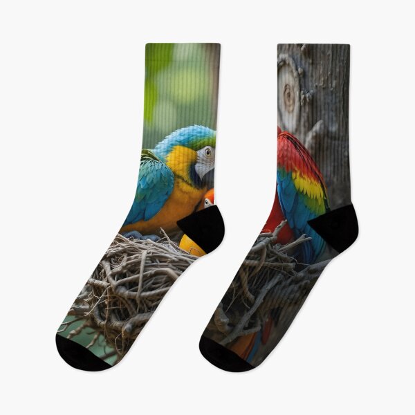 Item preview, Colorful Parrot Family Nest – Love, Care & Togetherness Nature Art” designed and sold by GeetArtHouse.