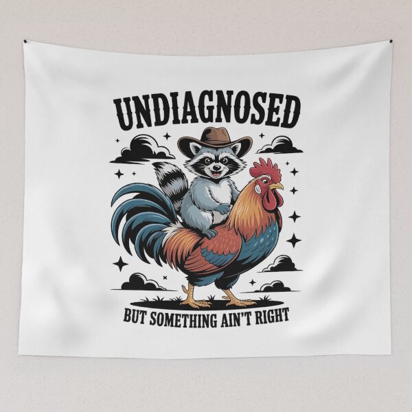 Item preview, Undiagnosed But Something Ain'T Right Raccoon Chicken designed and sold by Elenasriveras.