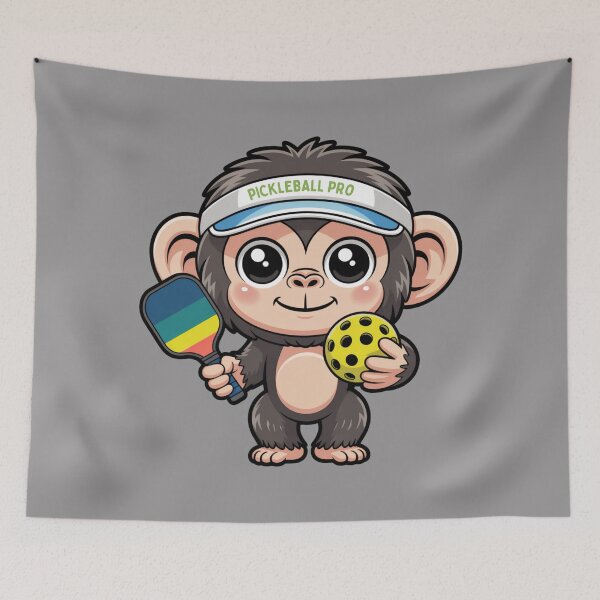 Artikelvorschau, Pickleball-Affe: Lustiges Schimpansen-T-Shirt entworfen und verkauft von Grang Art Artistic Designs.