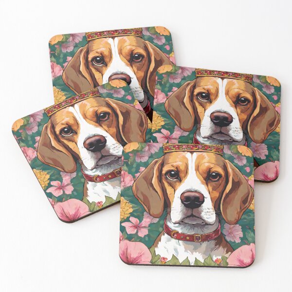 Item preview, Majestic Beagle King in a sea of flowers designed and sold by Mianku | Für das Leben.