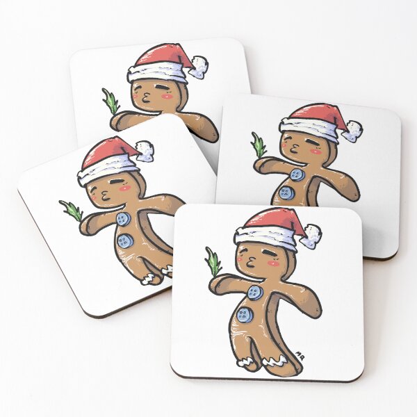 Item preview, Gingerbread Kiss designed and sold by Cute & Funny Hand-Drawn Prints | Happy Doodle Friends Shop.
