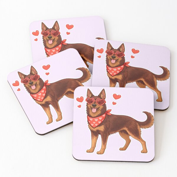 Item preview, Cute Australian Kelpie in Love – Minimal Valentine Dog Illustration designed and sold by GoodyPaws.