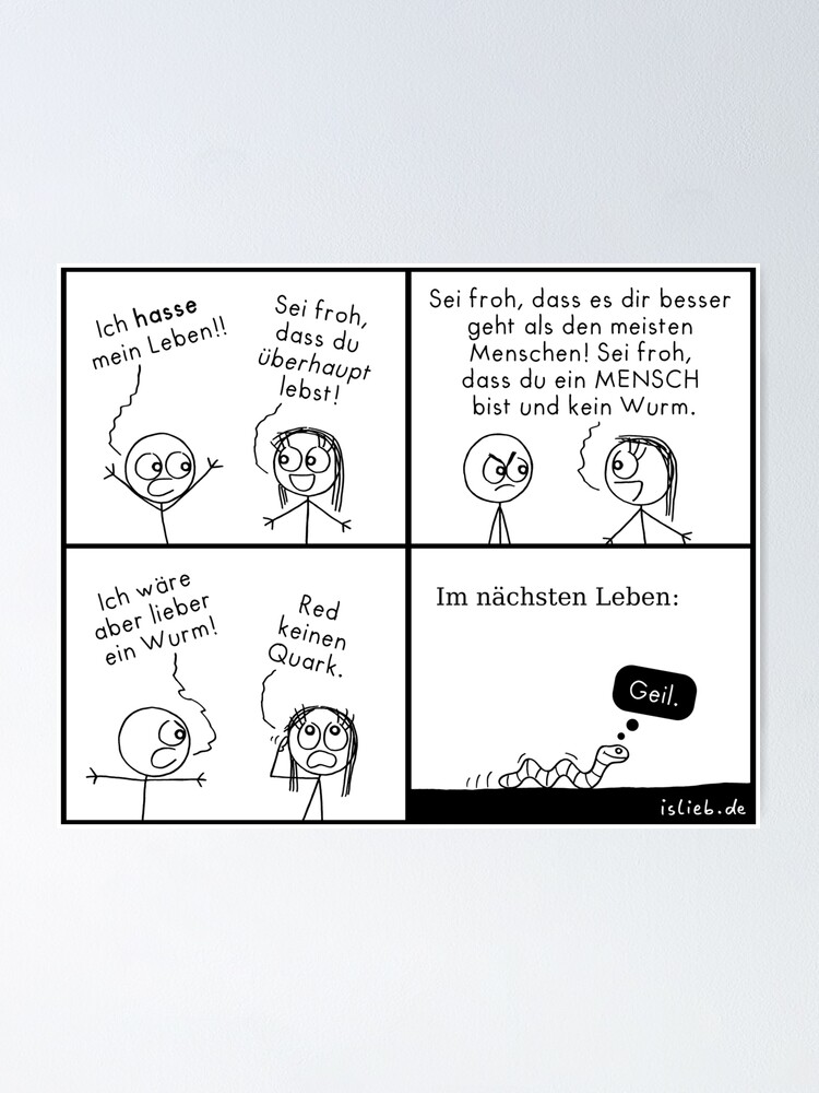 Alternative Ansicht von Sei Froh islieb Comic Poster