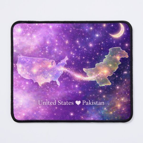Item preview, United States Pakistan Long Distance Couple Love Design designed and sold by ArcanePrintsxo.