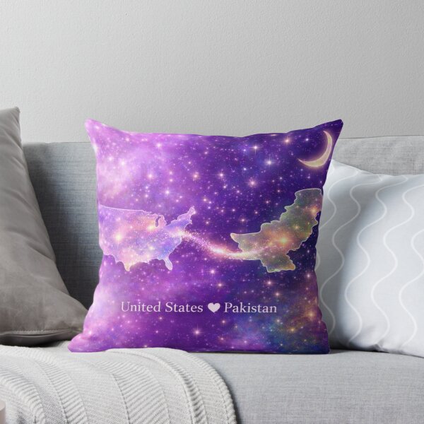 Item preview, United States Pakistan Long Distance Couple Love Design designed and sold by ArcanePrintsxo.