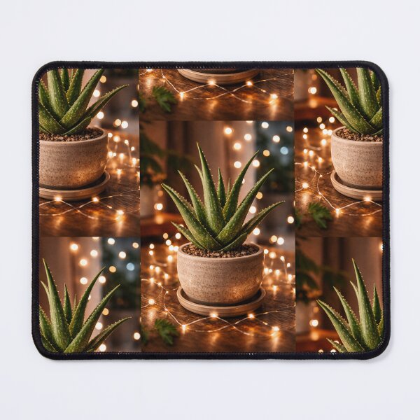 Item preview, Aloe vera plant surrounded by cozy lights designed and sold by Marici8.