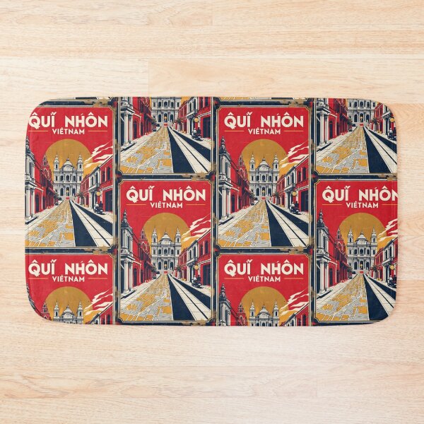 Item preview, Qui Nhon Vietnam 1950s Retro Poster Tourism designed and sold by TravelersGems.