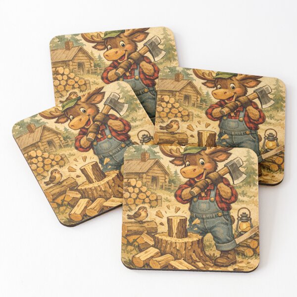 Item preview, A cool lumberjack moose, vintage illustration designed and sold by Mauswohn.