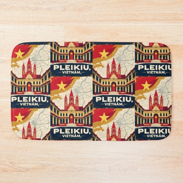 Item preview, Pleikiu Vietnam 1950s Retro Poster Tourism designed and sold by TravelersGems.