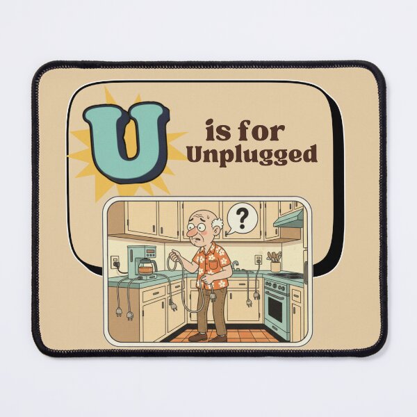Item preview, The Senior Flashcard Series: Letter U is for Unplugged – Retro Humor Collection designed and sold by Searching ideas.