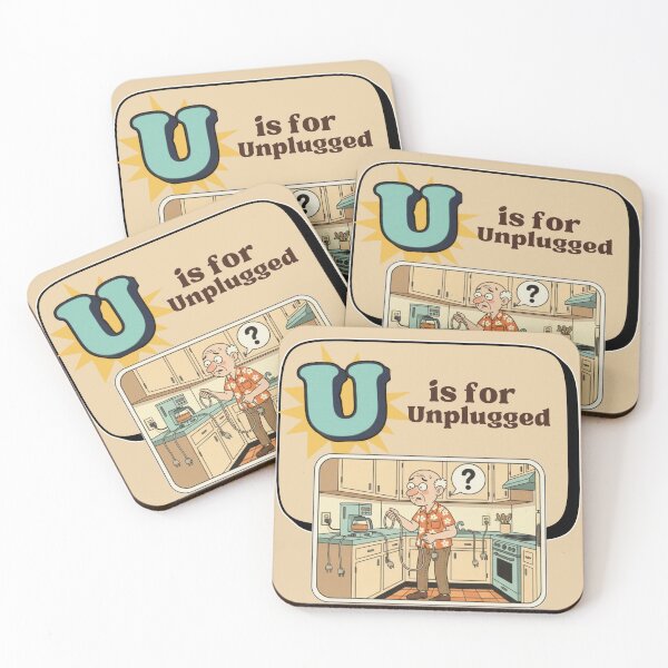 Item preview, The Senior Flashcard Series: Letter U is for Unplugged – Retro Humor Collection designed and sold by Searching ideas.