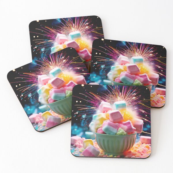 Item preview, Marshmallows in a bowl with fireworks designed and sold by Mianku | Für das Leben.