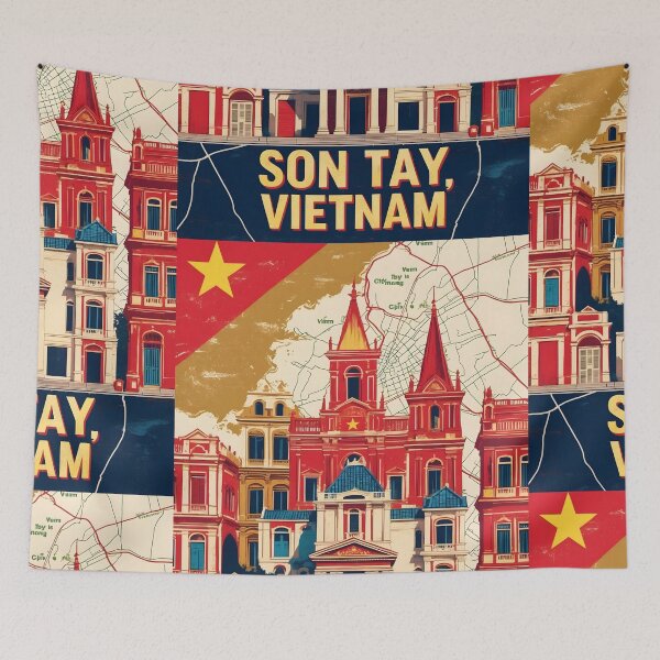 Item preview, Son Tay Vietnam 1950s Retro Poster Tourism designed and sold by TravelersGems.