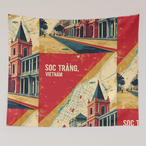 Item preview, Soc Trang Vietnam 1950s Retro Poster Tourism designed and sold by TravelersGems.