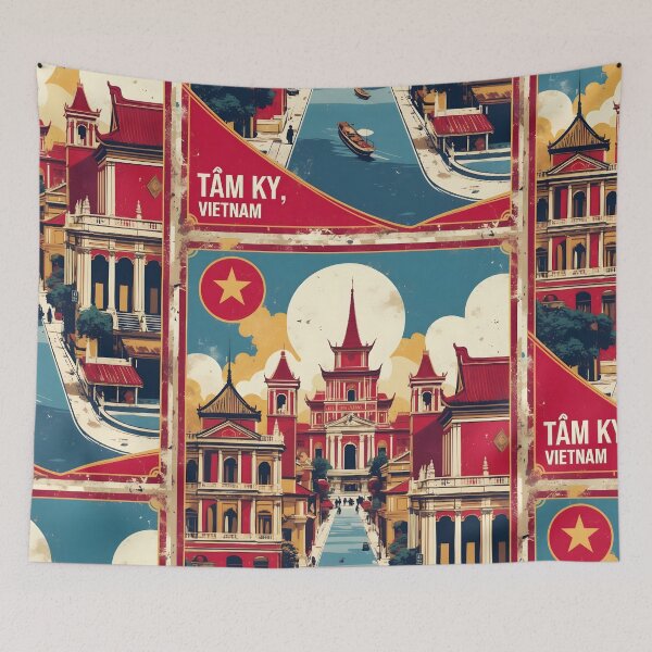 Item preview, Tam Ky Vietnam 1950s Retro Poster Tourism designed and sold by TravelersGems.
