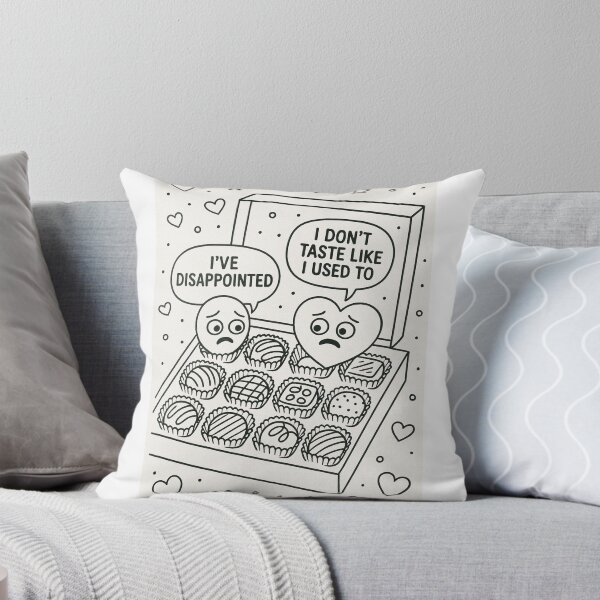 Item preview, I Don’t Taste Like I Used To – Funny Heart Chocolates Line Art (Valentine Meme) designed and sold by ComedyInkFactor.