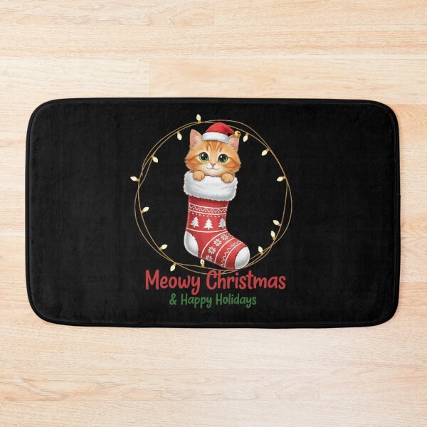 Item preview, Meowy Christmas Kitten in Stocking - Cute Cat Art designed and sold by ShapeVibe.