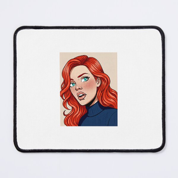 Item preview, Vintage Pop Art Red Curly Hair Woman Portrait designed and sold by PopartbyL.
