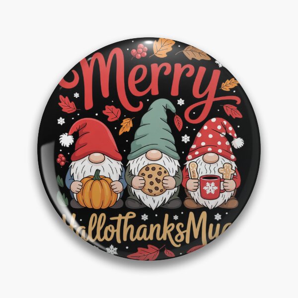 Item preview, Merry Happy Hallothanksmas Gnomes Halloween Thanksgiving mas  designed and sold by InspiredFoul.