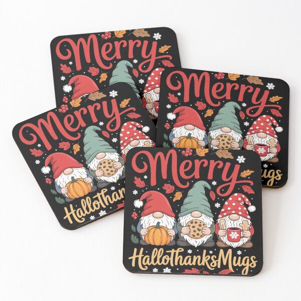 Item preview, Merry Happy Hallothanksmas Gnomes Halloween Thanksgiving mas  designed and sold by InspiredFoul.