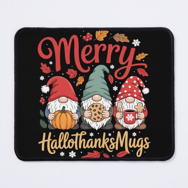 Item preview, Merry Happy Hallothanksmas Gnomes Halloween Thanksgiving mas designed and sold by InspiredFoul.