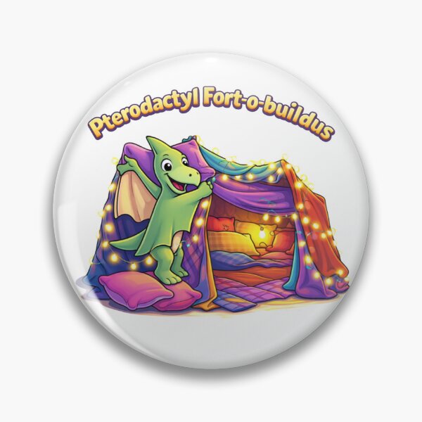 Item preview, Pterodactyl Fort-o-buildus – Cute Dinosaur Blanket Fort Illustration, Cozy Kids Bedroom and Sleepover Wall Art, Kawaii Pterodactyl Nursery Decor designed and sold by digitalbitcraft.