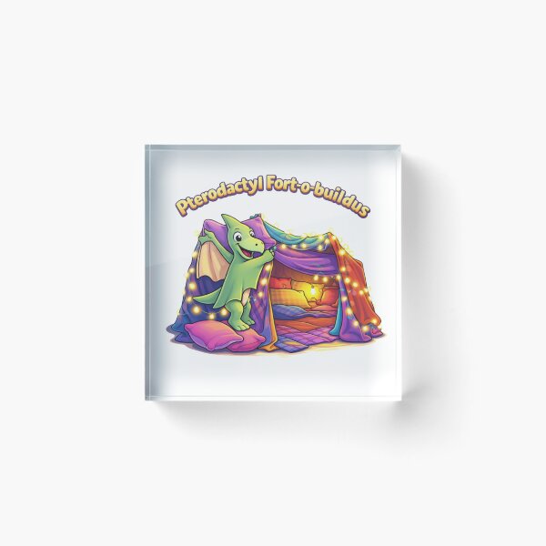 Item preview, Pterodactyl Fort-o-buildus – Cute Dinosaur Blanket Fort Illustration, Cozy Kids Bedroom and Sleepover Wall Art, Kawaii Pterodactyl Nursery Decor designed and sold by digitalbitcraft.