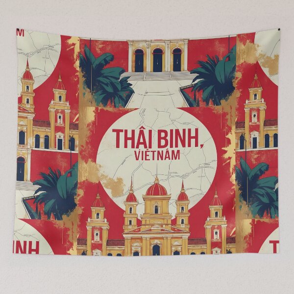 Item preview, Thai Binh Vietnam 1950s Retro Poster Tourism designed and sold by TravelersGems.