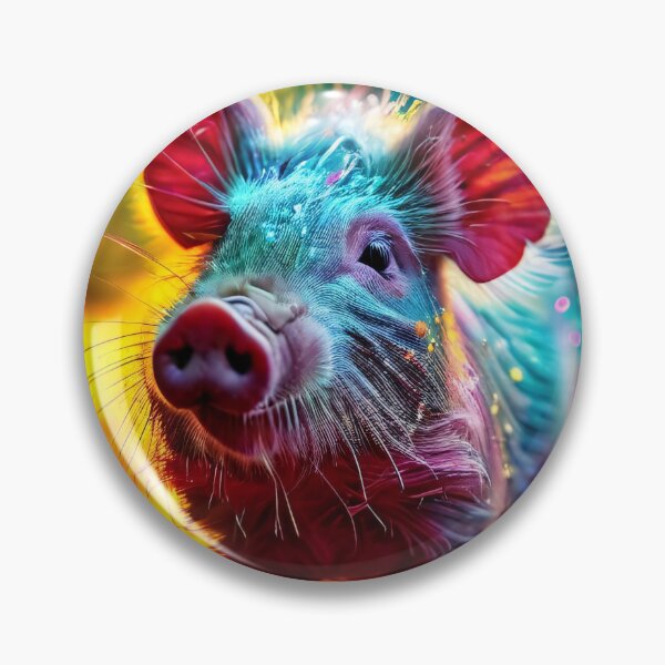 Item preview, Colorful pig in an abstract garden designed and sold by Mianku | Für das Leben.