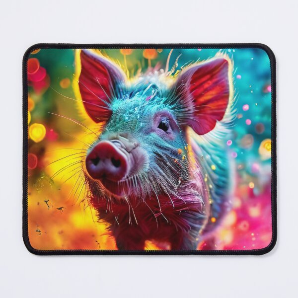 Item preview, Colorful pig in an abstract garden designed and sold by Mianku | Für das Leben.