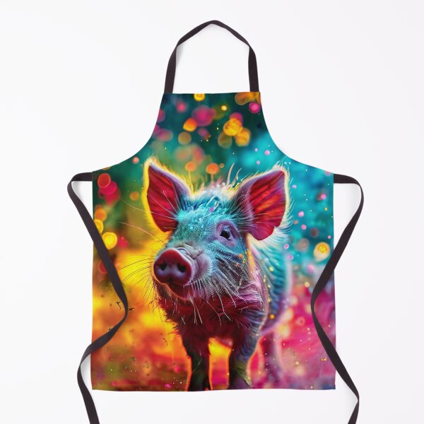 Item preview, Colorful pig in an abstract garden designed and sold by Mianku | Für das Leben.