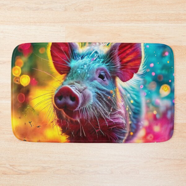 Item preview, Colorful pig in an abstract garden designed and sold by Mianku | Für das Leben.