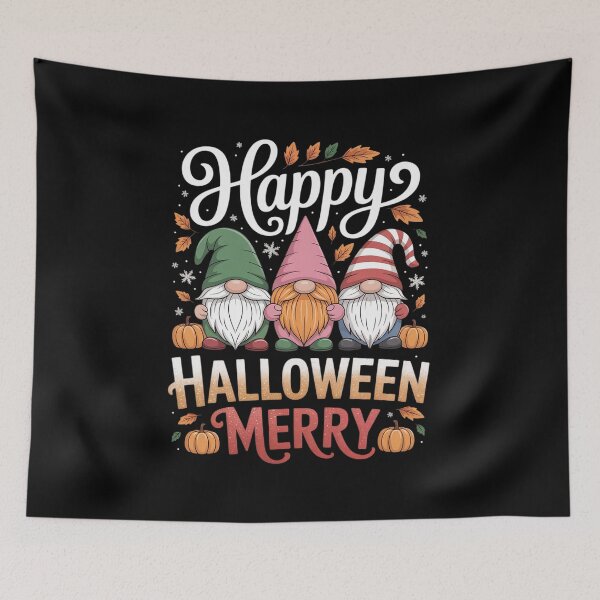 Item preview, Merry Happy Hallothanksmas Gnomes Halloween Thanksgiving mas03  designed and sold by InspiredFoul.