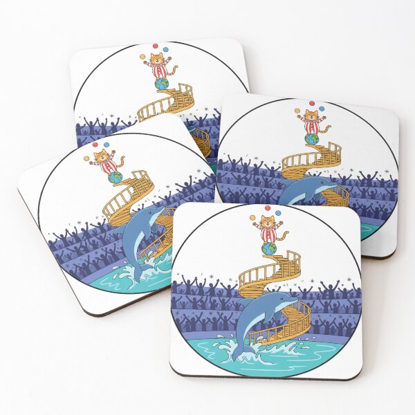 Item preview, Dolphin and Cat Circus Show in Stadium, Cute Animal Performance Vector Art designed and sold by Fandom Universe.