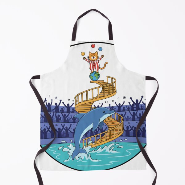 Item preview, Dolphin and Cat Circus Show in Stadium, Cute Animal Performance Vector Art designed and sold by Fandom Universe.
