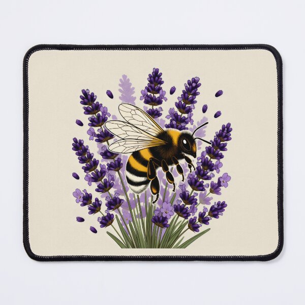 Item preview, Bee and Lavender Illustration with Vivid Botanical Detail and Nature-Inspired Calm designed and sold by SplashTastic.