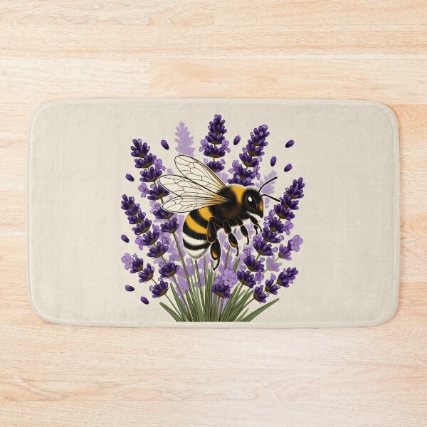 Item preview, Bee and Lavender Illustration with Vivid Botanical Detail and Nature-Inspired Calm designed and sold by SplashTastic.