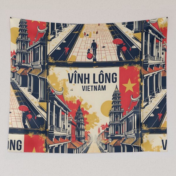 Item preview, Vinh Long Vietnam 1950s Retro Poster Tourism designed and sold by TravelersGems.