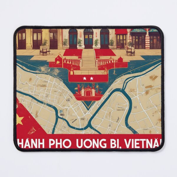 Item preview, Thanh Pho Uong Bi Vietnam 1950s Retro Poster Tourism designed and sold by TravelersGems.