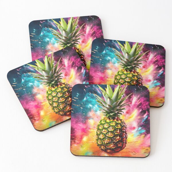 Item preview, Pineapple against a colorful background designed and sold by Mianku | Für das Leben.