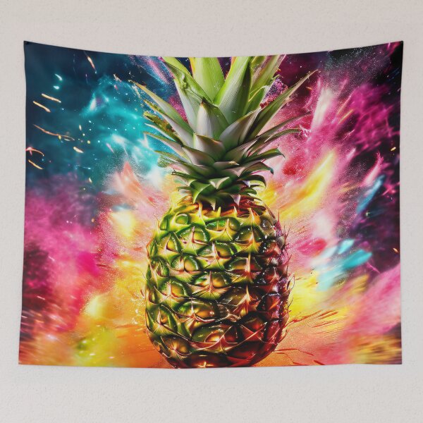 Item preview, Pineapple against a colorful background designed and sold by Mianku | Für das Leben.